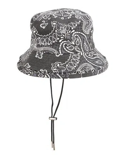 Sacai Woman Hat Charcoal Size Xs Cotton In Gray