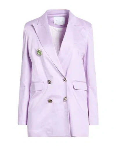 Gaelle Paris Gaëlle Paris Woman Blazer Lilac Size 8 Cotton, Viscose, Elastane In Purple