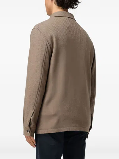 Tagliatore Wool Blend Jacket Flap Pockets In Neutral