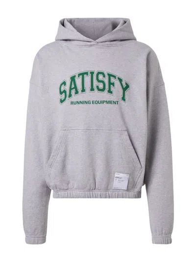Satisfy Logo Cotton Jersey Hoodie In Gray