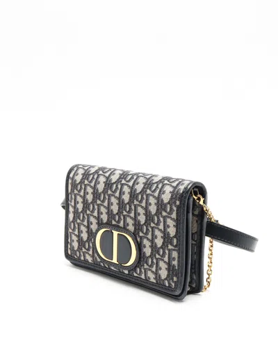 Dior Christian  Oblique 30 Montaigne 2-in-1 Bag In Blue