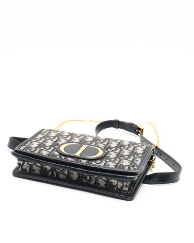 Dior Christian  Oblique 30 Montaigne 2-in-1 Bag In Blue