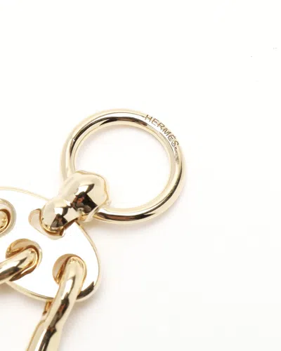 Pre-owned Hermes Hermès Charm Mors A Jouet Scarf Ring In Gold