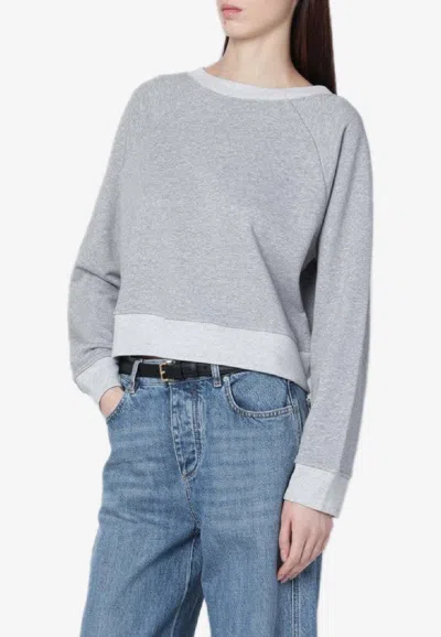 Victoria Beckham Constance Crewneck Sweatshirt In Gray