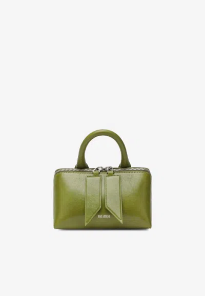 Attico Mini Friday Leather Top Handle Bag In Green