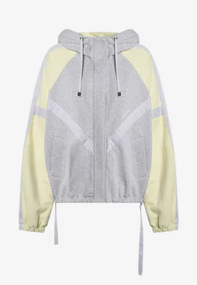 Attico Colorblocked Zip-up Hooded Sweatshirt In Multi