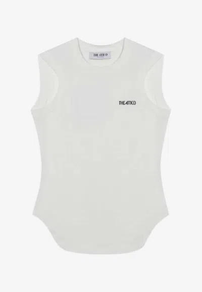 Attico Embroidered Logo Tank Top In White