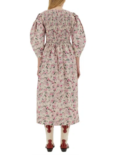 Ganni Midi Dress In Multi