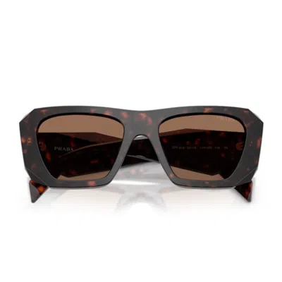 Prada Womens Pr B18s Square-frame Acetate Sunglasses Brown In Brown