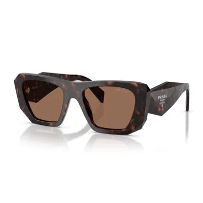 Prada Womens Pr B18s Square-frame Acetate Sunglasses Brown In Brown