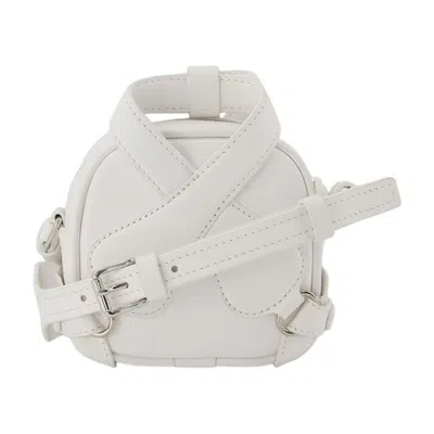 Courrèges Mini Loop Bag With Distinctive Handle In Smooth White Leather In White