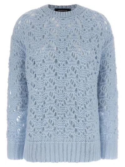 Fabiana Filippi Openwork Sweater Sweaters And Cardigans Light Blue In Blue