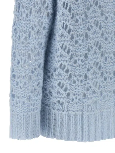 Fabiana Filippi Openwork Sweater Sweaters And Cardigans Light Blue In Blue