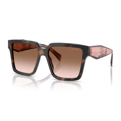 Prada Pr 24zs 07r0a6 56mm Womens Square Sunglasses In Brown Gradient