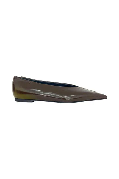 Proenza Schouler Slash Flat Shoes In Brown