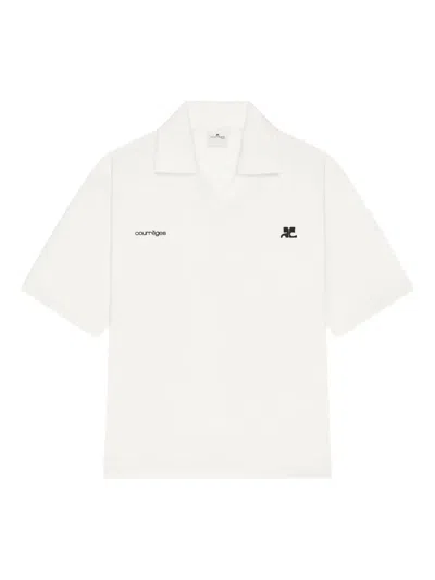 Courrèges Oversized Sports Polo Clothing In White