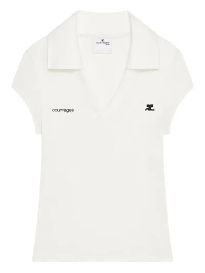Courrèges Sports Cropped Polo Clothing In White