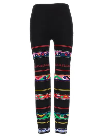 Pucci Jacquard Patterned Leggings In Black