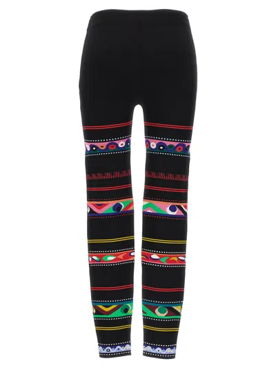 Pucci Jacquard Patterned Leggings In Black