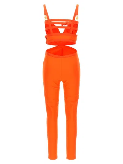 Versace Holiday Capsule 'medusa '95' Jumpsuit In Orange
