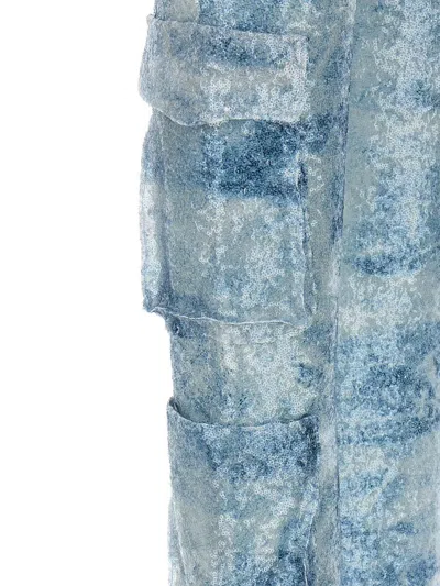 Le Twins Light Blue Robi Cargo Pants In Blue