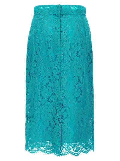 Dolce & Gabbana Lace Skirt Skirts Light Blue In Blue