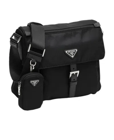 Prada Logo Cross-body Bag In Black