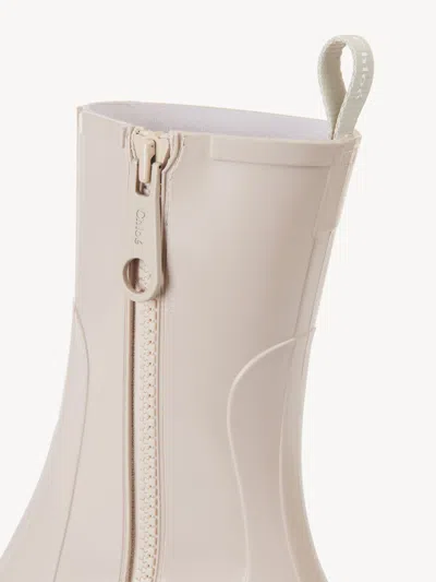 Chloé Dove Grey Rubber Betty Ankle Boots In White