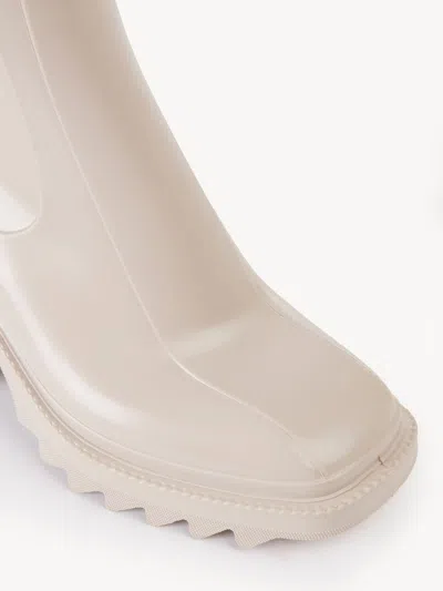 Chloé Dove Grey Rubber Betty Ankle Boots In White