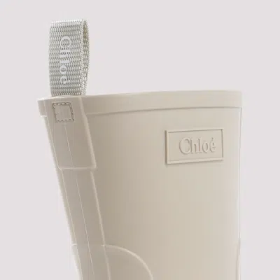 Chloé Dove Grey Rubber Betty Ankle Boots In White