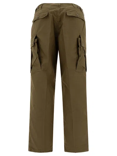 Beams Plus Mid-rise Cargo Trousers With Adjustable Drawstrings In Green