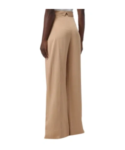 Alberta Ferretti Wide-leg High Waist Pants With Acetate Blend In Nude