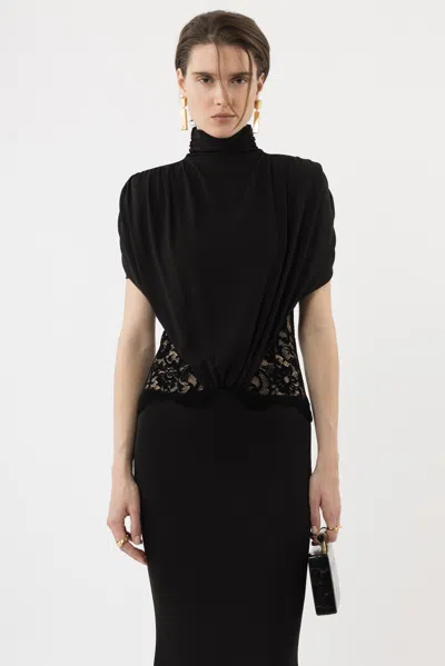 Arakii Lace Front Tie Dress(coming Soon) In Black