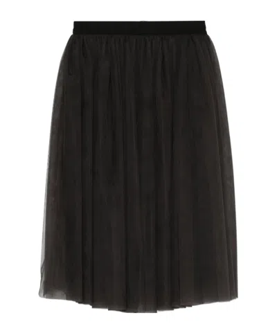 Dolce & Gabbana Women Tulle Midi Skirt In Black