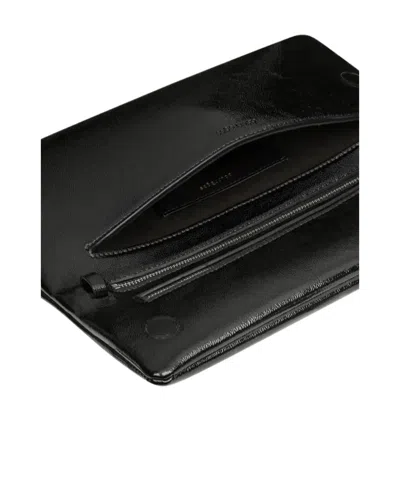 Courrèges Rectangular Leather Shoulder Bag With Adjustable Strap In Black