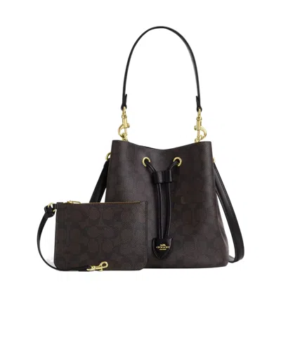 Coach Rowan Bucket Bag In Signature Canvas In Brown