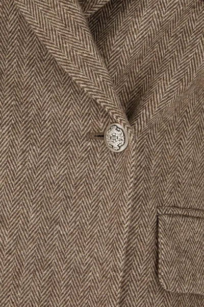 Antonelli Double-breasted Suit Jacket In Brown