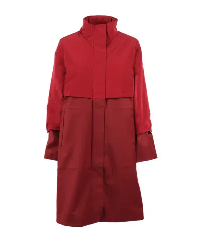 K-way Ella High-collar Coat In Burgundy