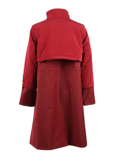 K-way Ella High-collar Coat In Burgundy