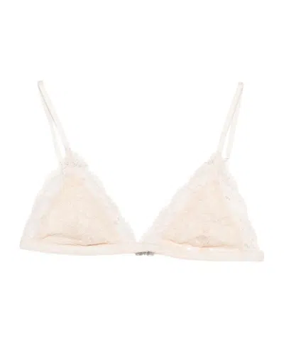 Patrizia Pepe Lace Triangle Bra In Neutral