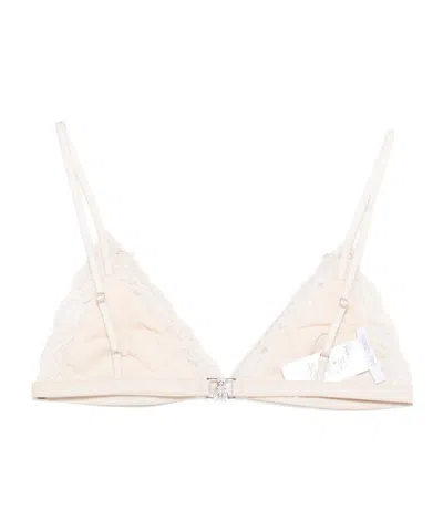 Patrizia Pepe Lace Triangle Bra In Neutral
