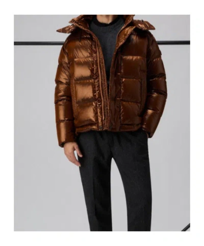 Peuterey Iridescent Down Jacket With Hood In Orange