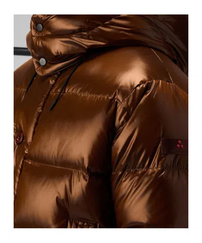 Peuterey Iridescent Down Jacket With Hood In Orange