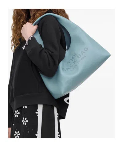 Marc Jacobs Leather Shoulder Bag Top Handle Design In Blue