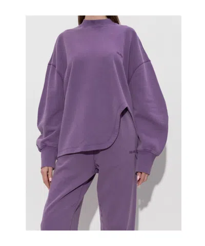 Attico The  Logo Embroidered Crewneck Sweatshirt In Purple