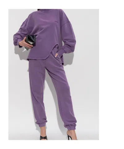 Attico The  Logo Embroidered Crewneck Sweatshirt In Purple