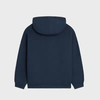 Celine Hoodie In Cotton Fleece In Blue