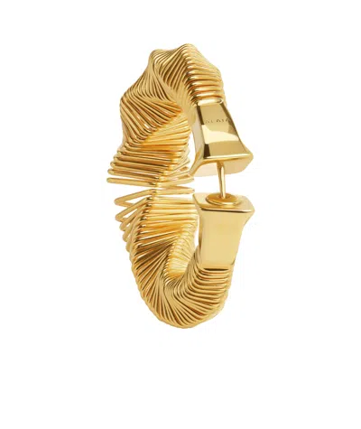 Alaïa Square Spiral Hoops Earrings In Gold