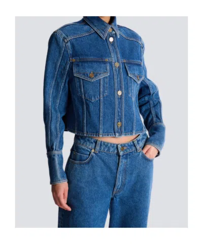 Balmain Blazer Featuring Chest Pockets Long Sleeves In Blue