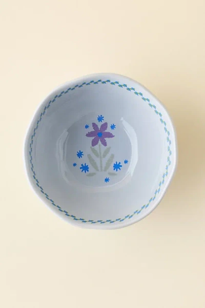 Urban Outfitters Graphic Printed Ceramic Cereal Bowl In Raya At  In White